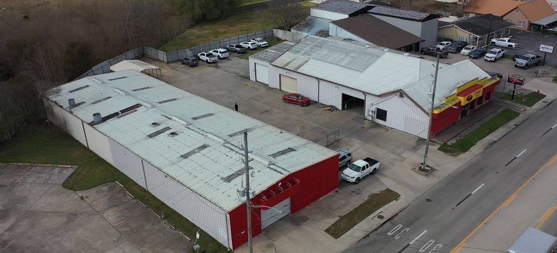 Street-level exterior, Building A FM 2100 frontage