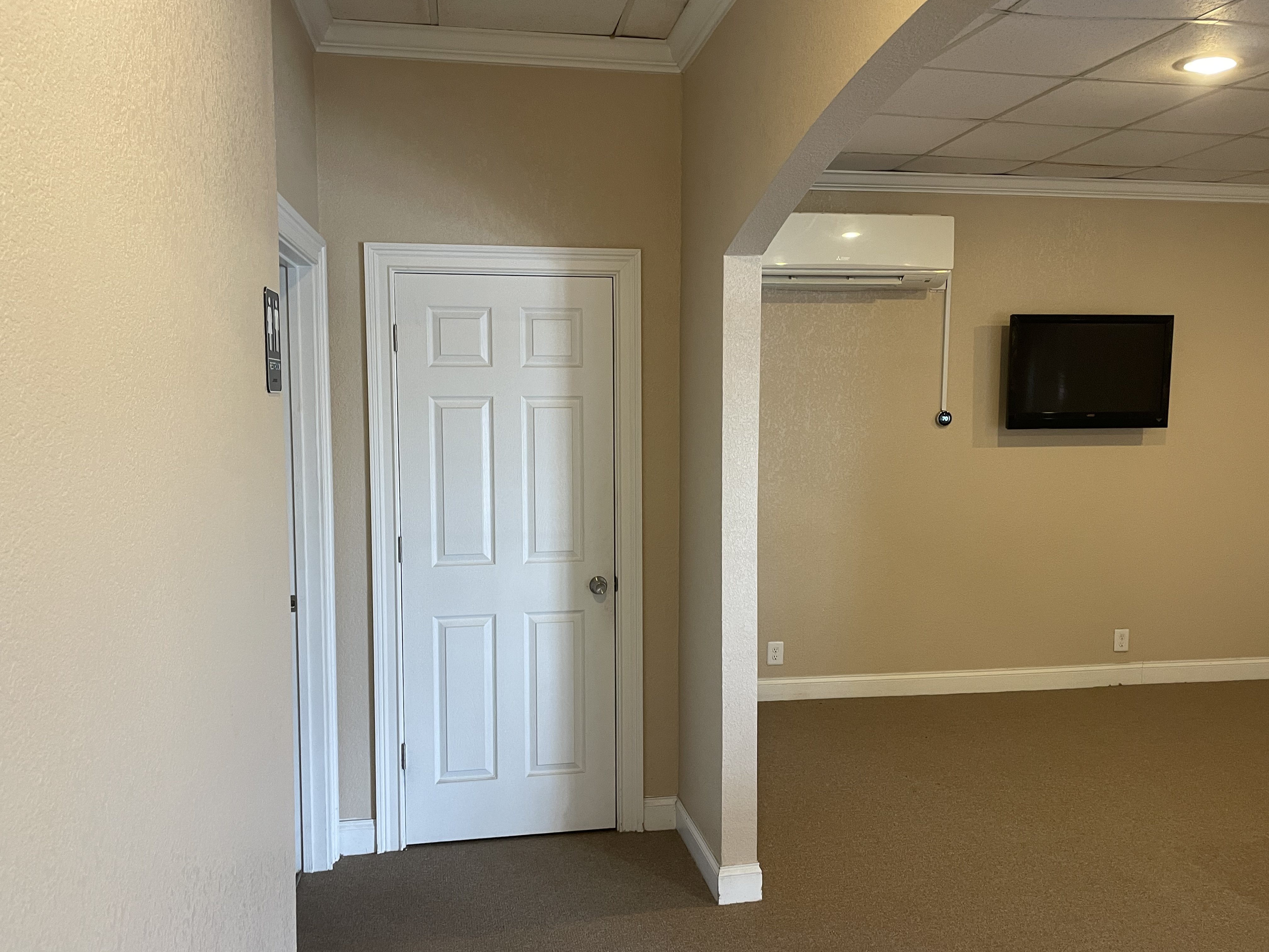 Finished office suite, mini-split AC